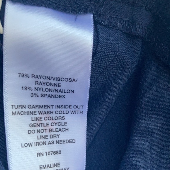 Emaline navy blue pull on pant with stretch design detail at hemline 4P - Picture 13 of 13